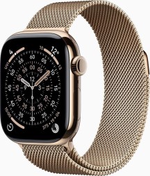 Apple Watch Series 11, 46 mm, Gold Titanium Case with Gold Milanese Loop, размер S/M